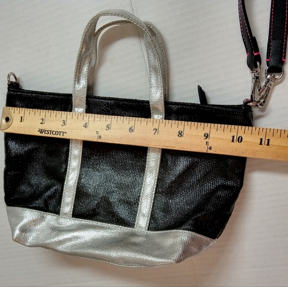 Victoria Secret Small Black and Silver Tote Bag With Strap - Picture 10 of 10